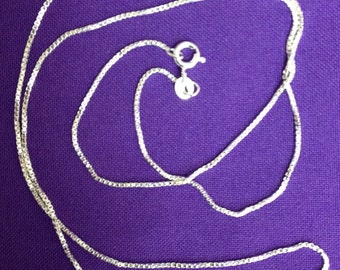 18 inch Sterling Silver Box Chain Necklace - a great addition to any of our pendants