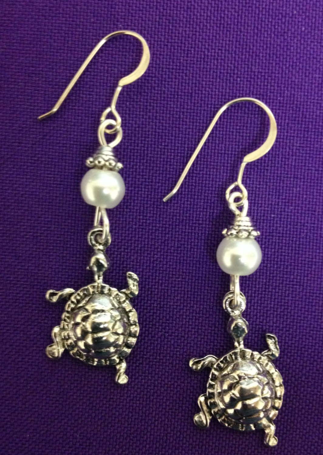 Turtle Sea Turtle or Tortoise Earrings on sterling silver | Etsy