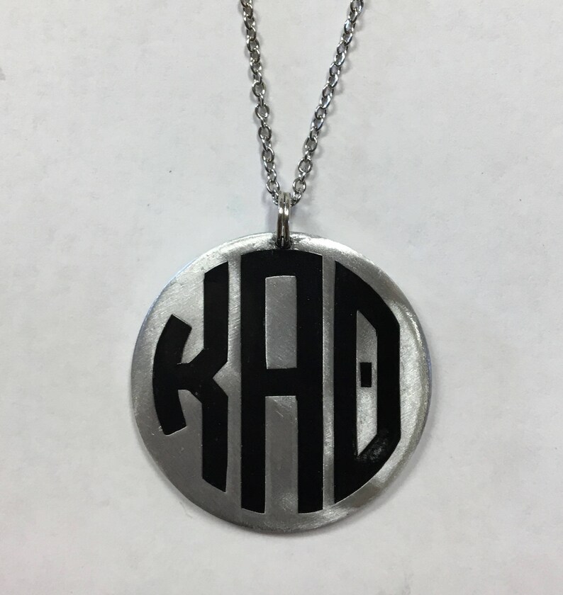 on KAT Letter 3 steel Alpha link Kappa Monogram stainless Theta comes  jewelry chain, 24 Sorority inch Necklace, a