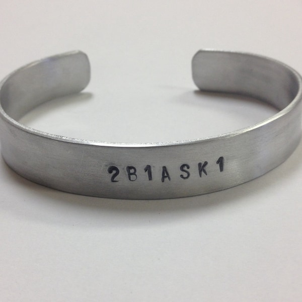 2b1ask1, masonic or free mason bracelet, Men's Size Cuff Bracelet made out of non tarnish aluminum