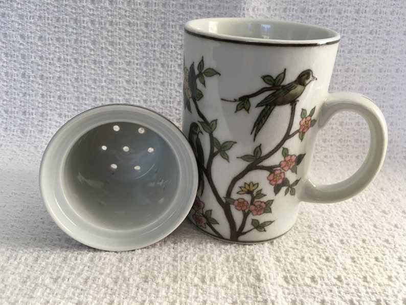 Pier 1 Imports Birds & Blossoms Mug with Tea Infuser ...