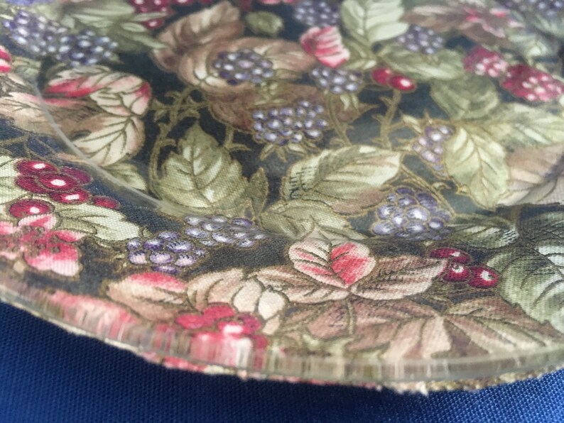 Fabric Backed Clear Glass Plate Decoupage Glass Plate Black Etsy
