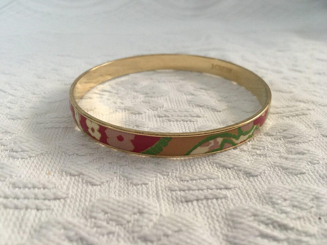 J Crew Floral Enamel Bangle Bracelet Youthful Bangle Etsy