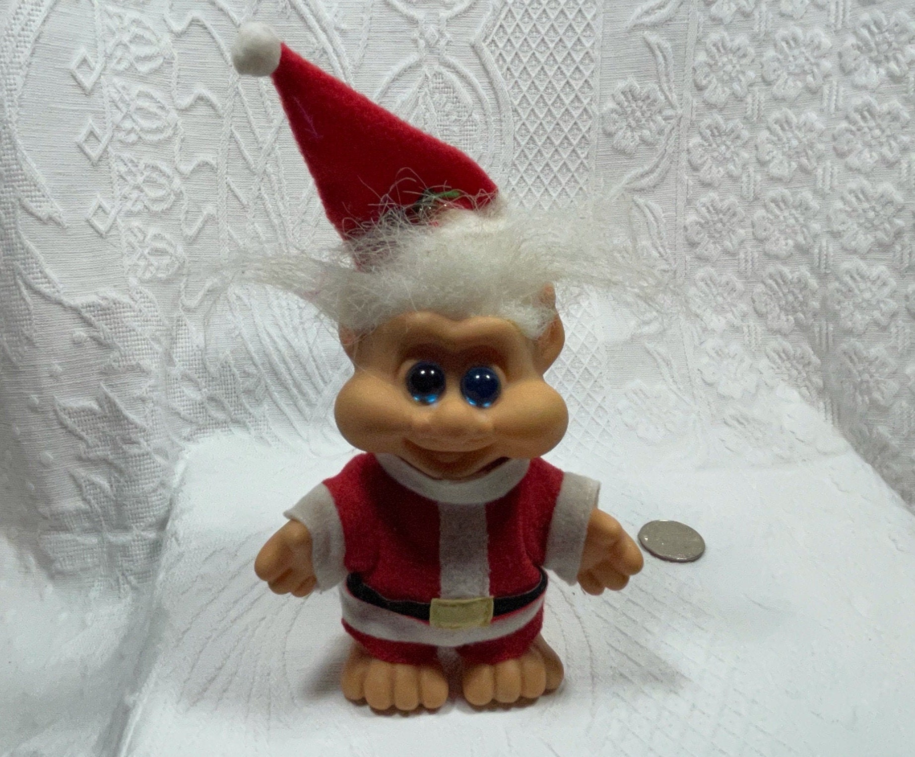 Santa Troll Doll Wearing Santa Hat and Santa Suit White Hair - Etsy