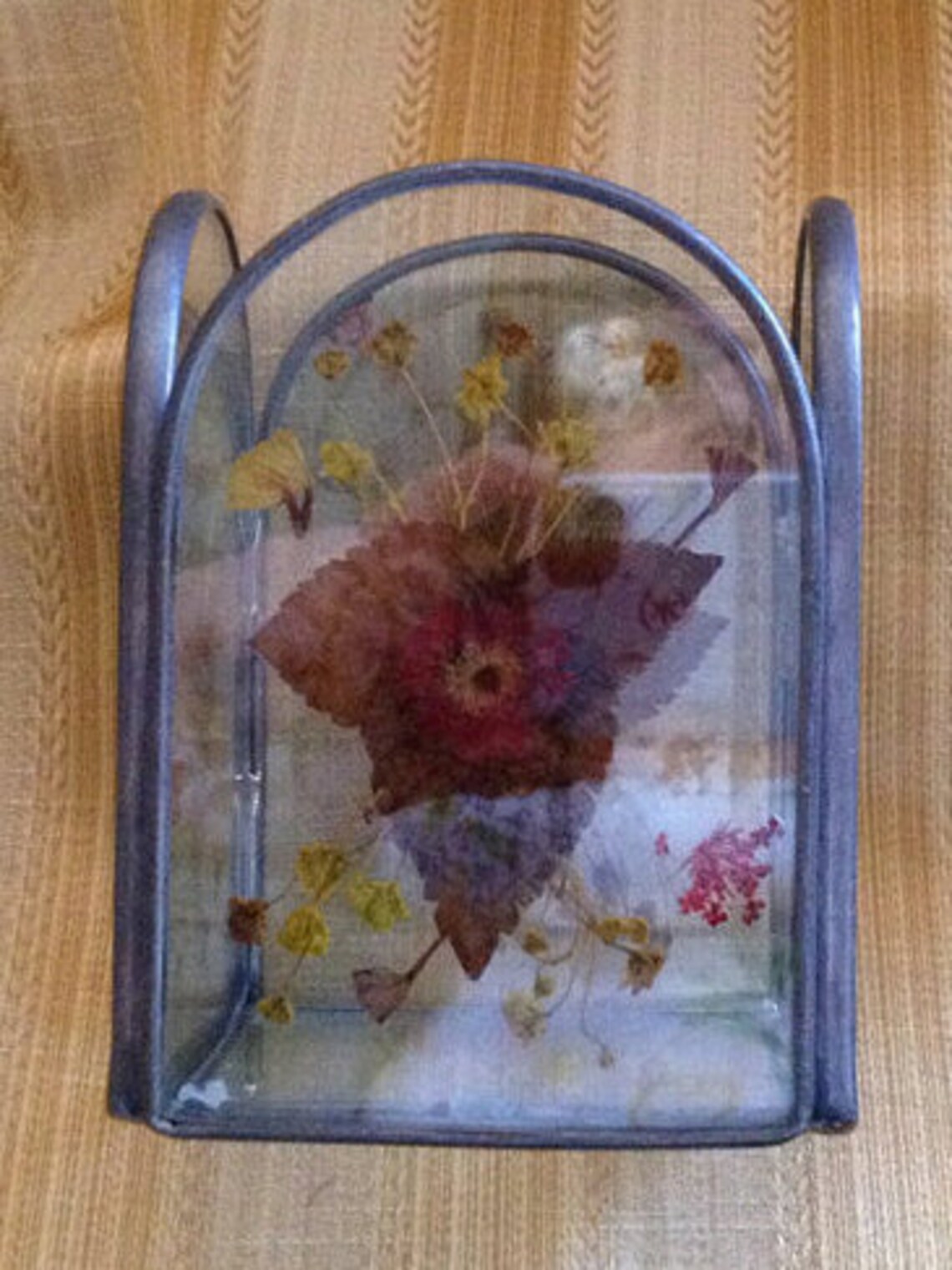 Leaded Glass Pressed Flowers Candle Holder Tea Light Holder Etsy