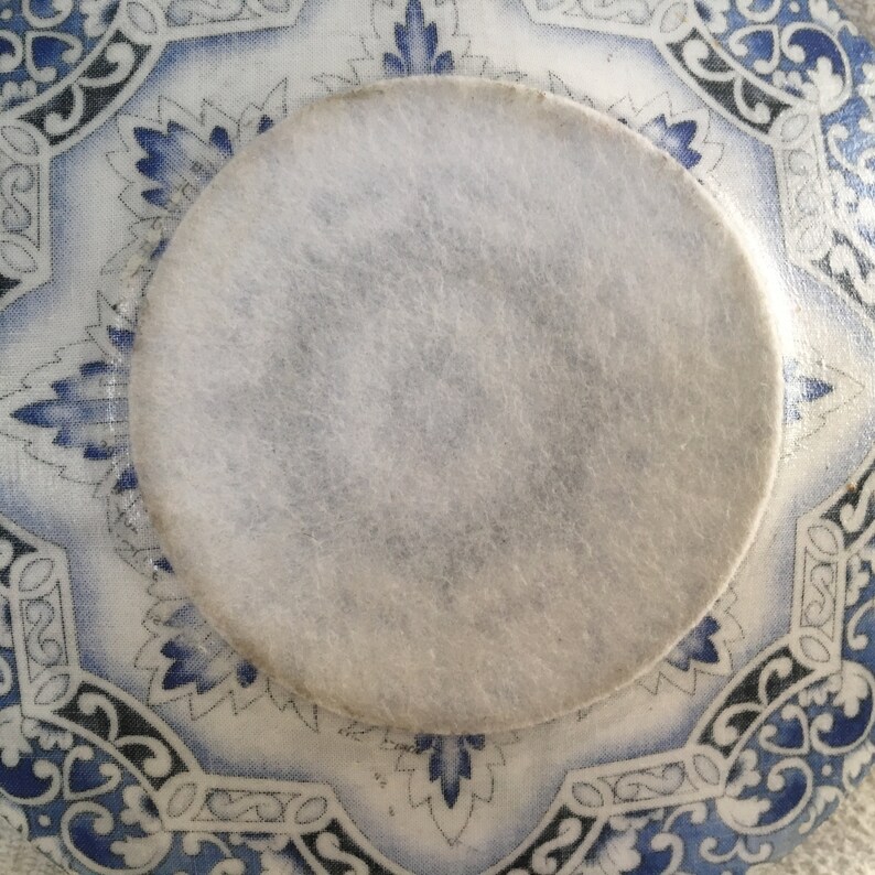 Fabric Backed Clear Glass Plate Decoupage Glass Plate Blue Etsy