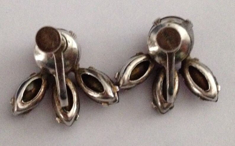 Art Deco 1930s 1940s Amethyst Earrings Sterling Silver Amethyst Screw Back Earrings Sterling Amethyst Earrings Screw Back