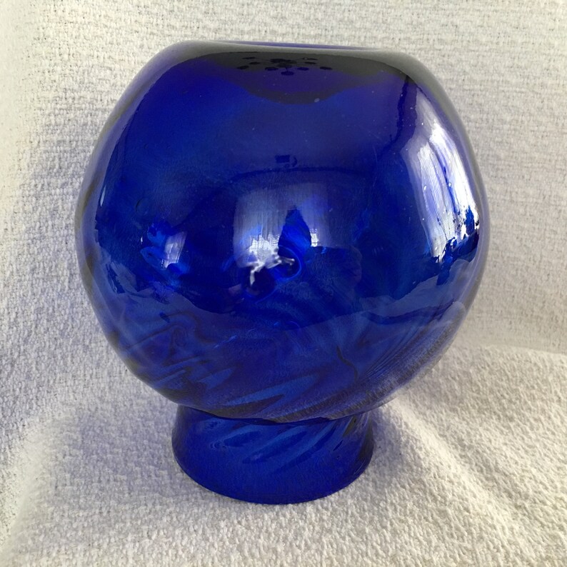 Hand Blown Cobalt Blue Glass Vase Cobalt Glass Art Vase | Etsy