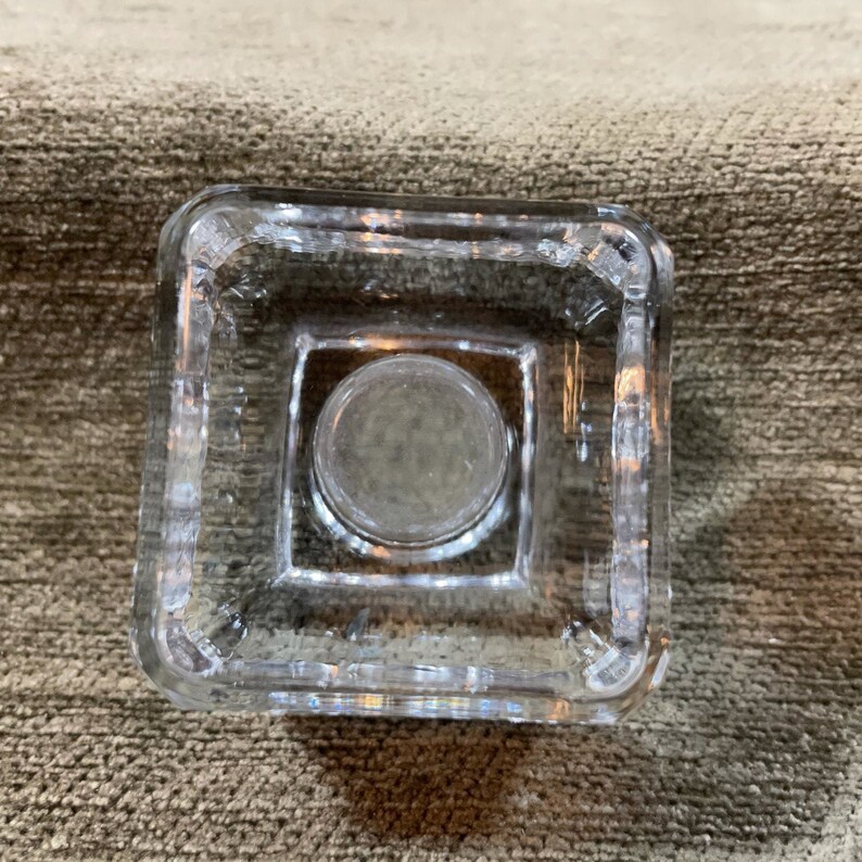 Crystal Clear Glass Square Candle Holder Takes 7/8 Taper Etsy