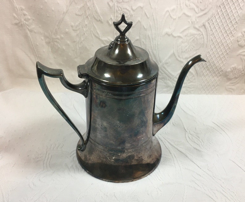 Lots of Patina Sheffield Plate USA Marked 816 8\u201d Tall Flower on Lid Georgian Style Sheffield Silver Plated Teapot Coffee Pot