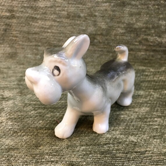 Figurka Scottie Psa Figurka Psa Sznaucer Japonia Kolekcje Psów Figurki Porcelanowe Psa 1950