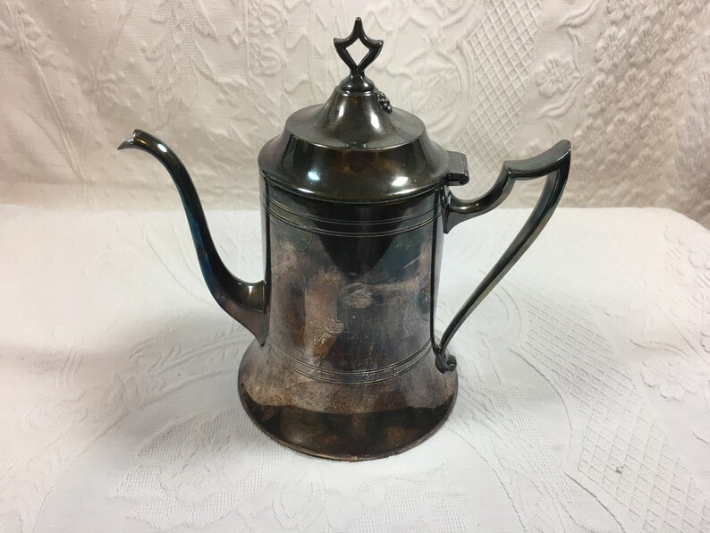 Lots of Patina Sheffield Plate USA Marked 816 8\u201d Tall Flower on Lid Georgian Style Sheffield Silver Plated Teapot Coffee Pot