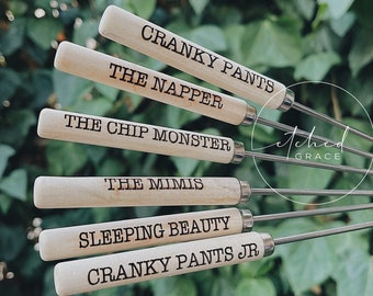 Personalized Marshmallow Roaster Sticks | Custom Marshmallow Fondue Stick | Great for S'mores | Perfect for Camping | Perfect Family Gift!!
