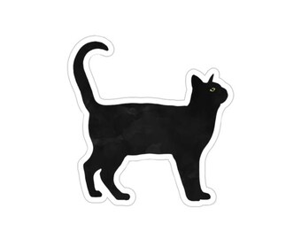 Black Cat Water Resistant Vinyl Sticker