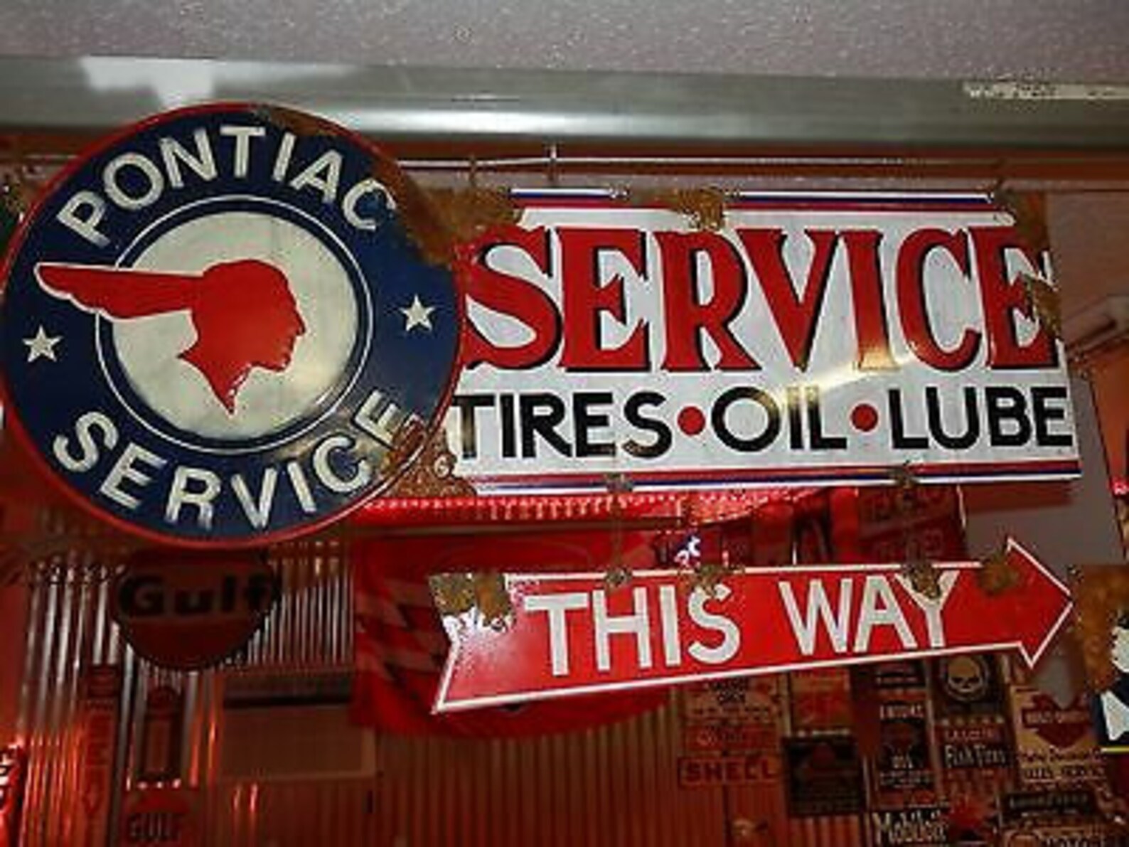 Antique Vintage Look Pontiac Dealer Sales Service Sign 2 Piece - Etsy