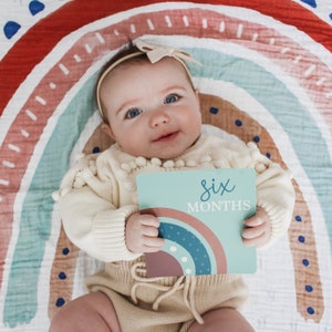 Cartes d'étape mensuelles, cartes mémoire souvenir de bébé arc-en-ciel, cadeau de bébé fille, cadeau de naissance, nouveau cadeau de bébé, accessoire de photo de bébé, première année
