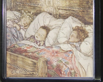 Fridge magnet Arthur Rackham Night Before Christmas art retro handcrafted acrylic