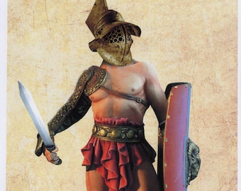 Murmillo Ancient Roman Gladiator A5 / A4 Canvas Paper Art Print Murmillo -  Etsy