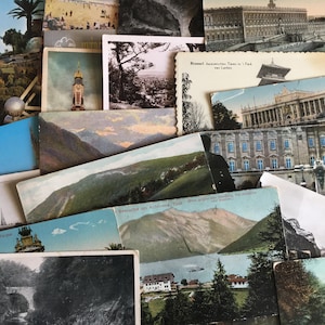 15 postales de viajes antiguas, Europa, blanco y negro, sepia y color, coleccionismo, efímeras, diarios basura, scrapbooking, enviadas o no enviadas