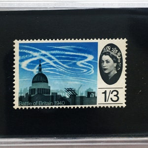 Batalla de Gran Bretaña Imán de nevera único Sello postal británico 1965 1/3d hecho a mano acrílico retro