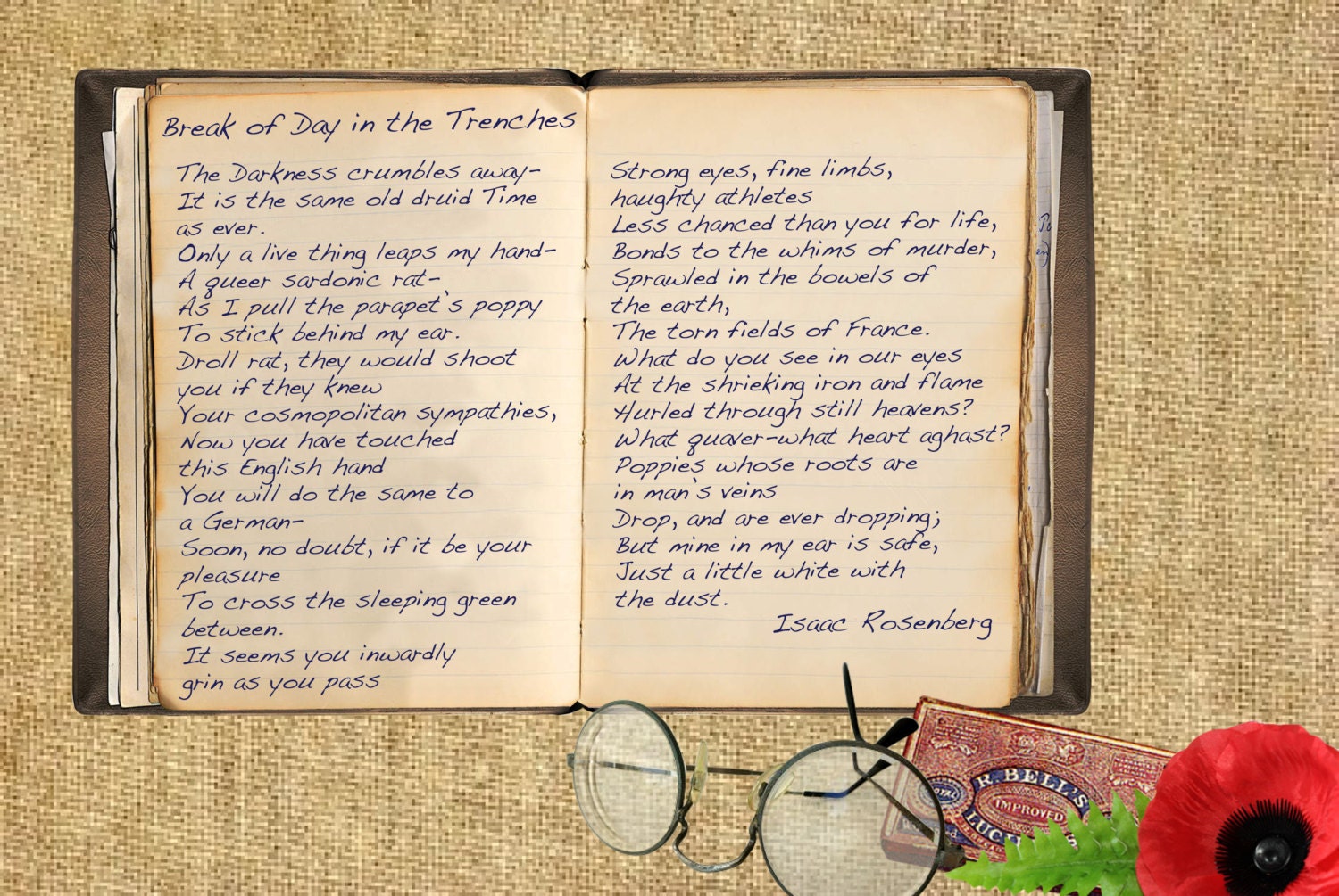 Break Of Day In The Trenches Isaac Rosenberg break of Day in the Trenches First World War Poem A5