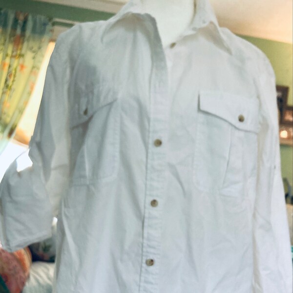 Roll Up Button Down-White