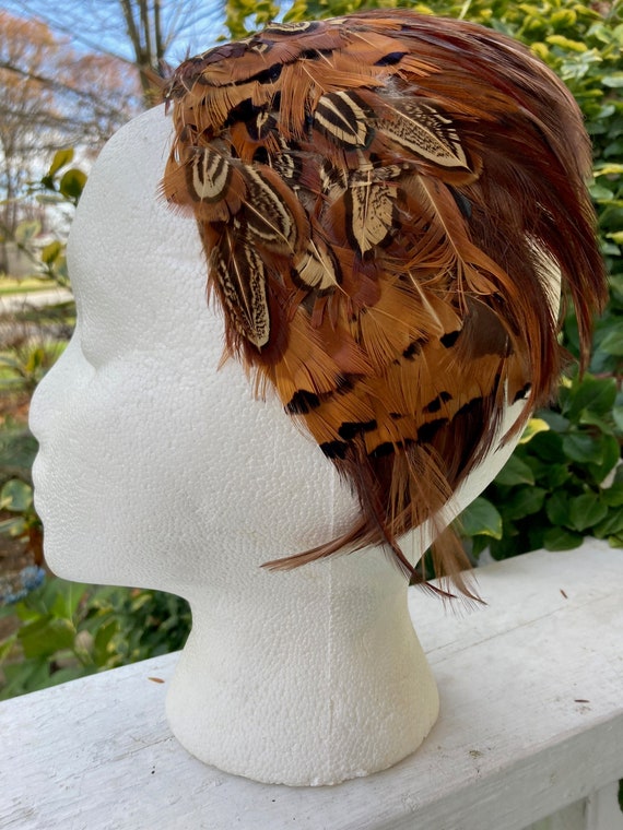 Vintage FEATHER FASCINATOR HEADBAND Headpiece