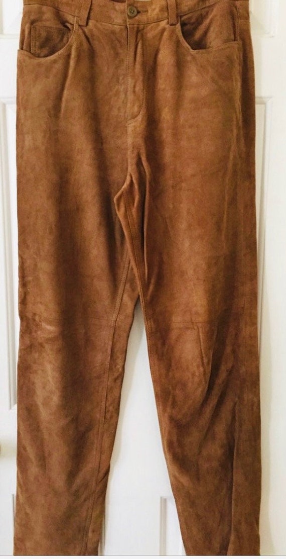 SUPER SOFT Vintage Chestnut Brown SUEDE Pants sz 1