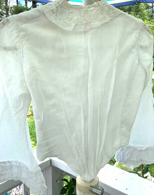 1900's White Cotton Lace Edwardian Blouse - Etsy