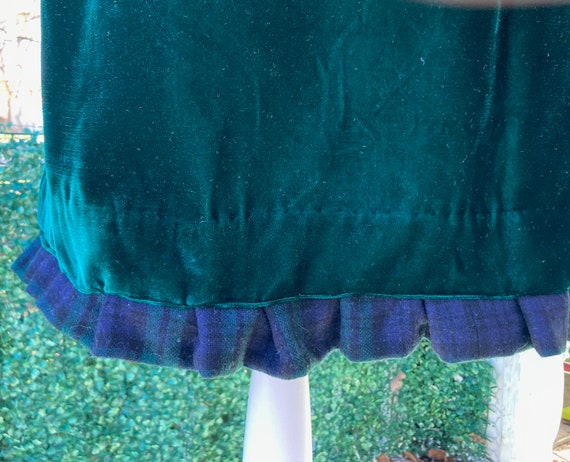 Refashioned 90's Green Velvet fitted Dress with B… - image 3