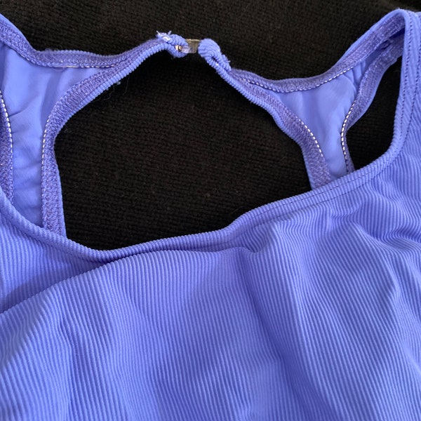 One pc. Speedo style Racer Back   Maillot periwinkle blue SWIMSUIT sz. 16