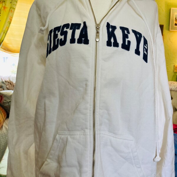 Sarasota Cotton L White Starfish Siesta Key French Terry Pullover Sweatshirt Large