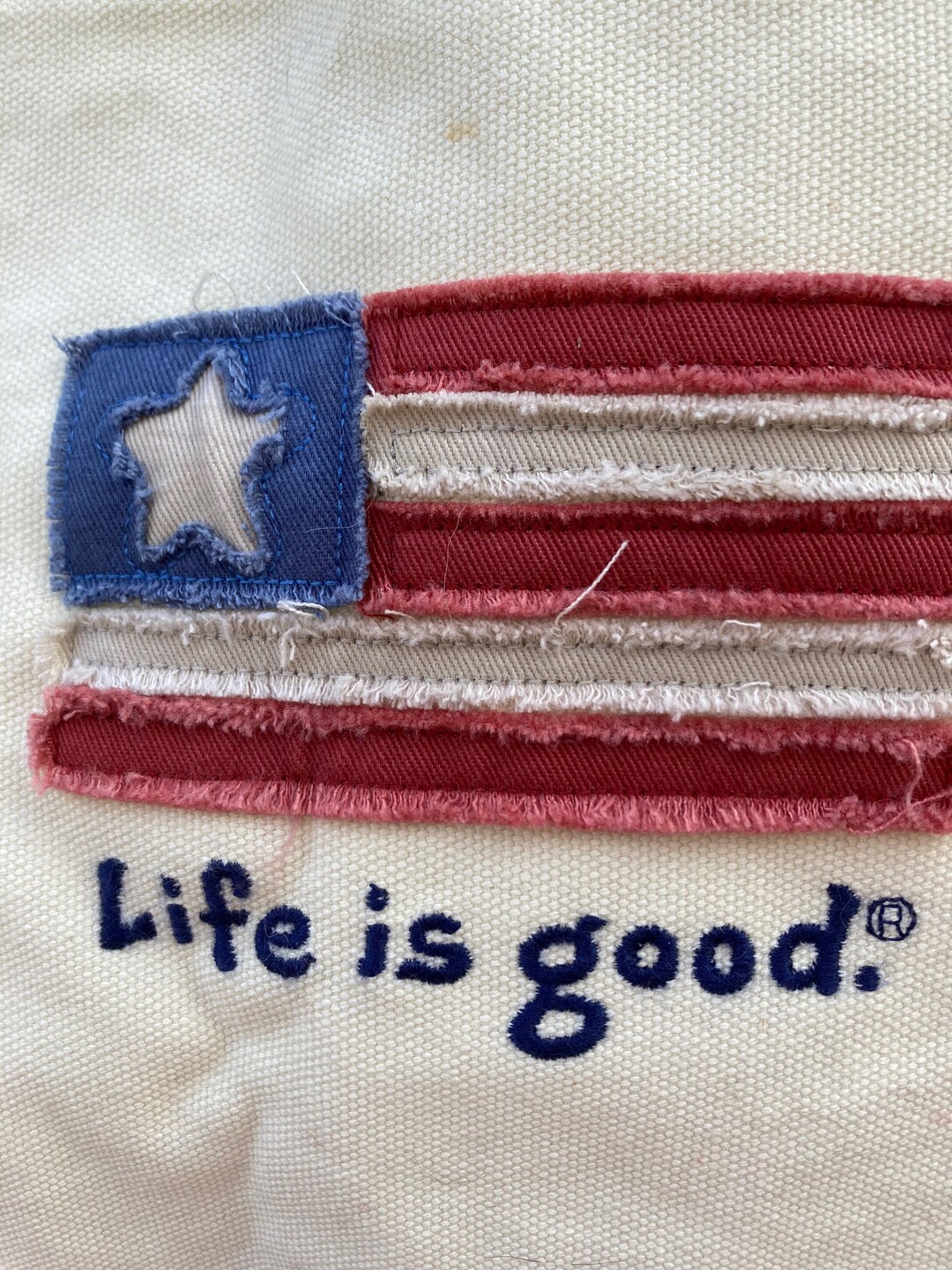 LIFE IS GOOD Canvas American Flag Tote Bag Etsy