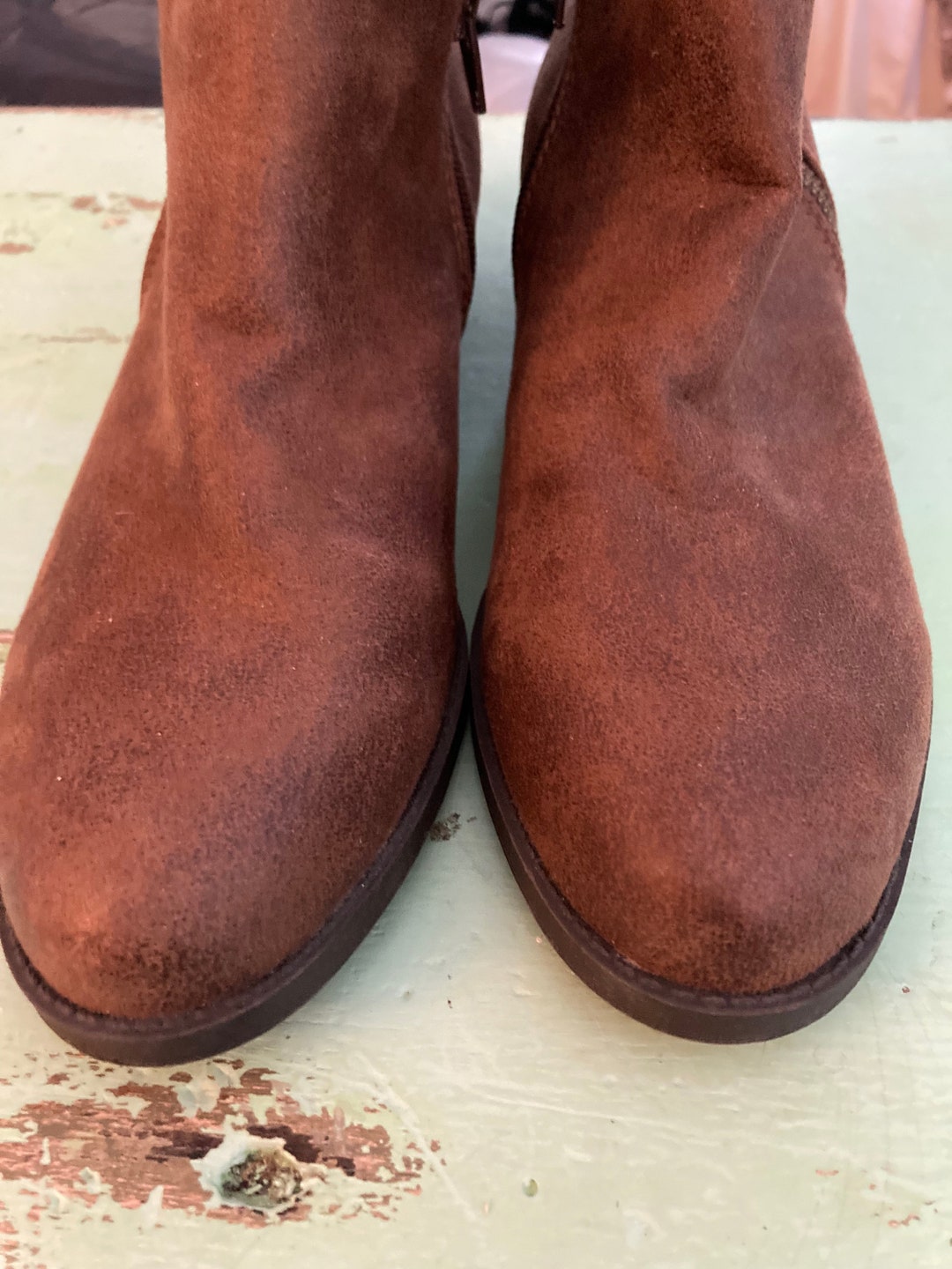 distressed leather ankle boots