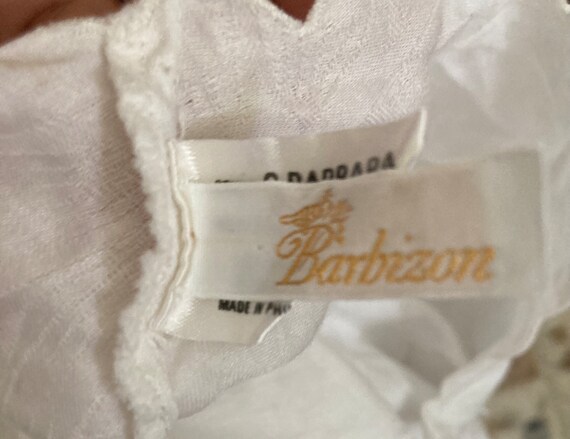 Vintage 90's  Barbizon White COTTON scalloped v-n… - image 6