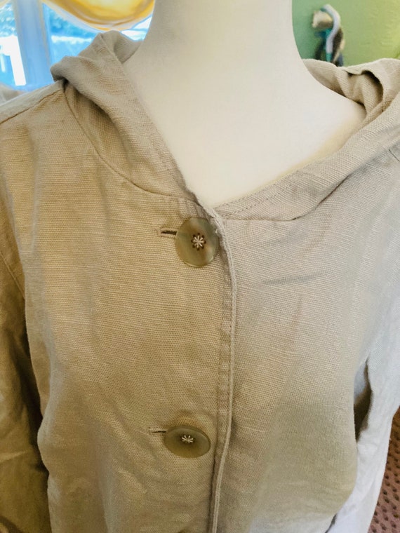 J JILL HEMP Linen hoodie cropped jacket  vintage … - image 1