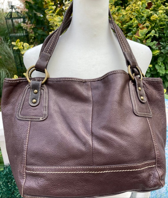 Vintage THE SAK large brown leather shoulder handb