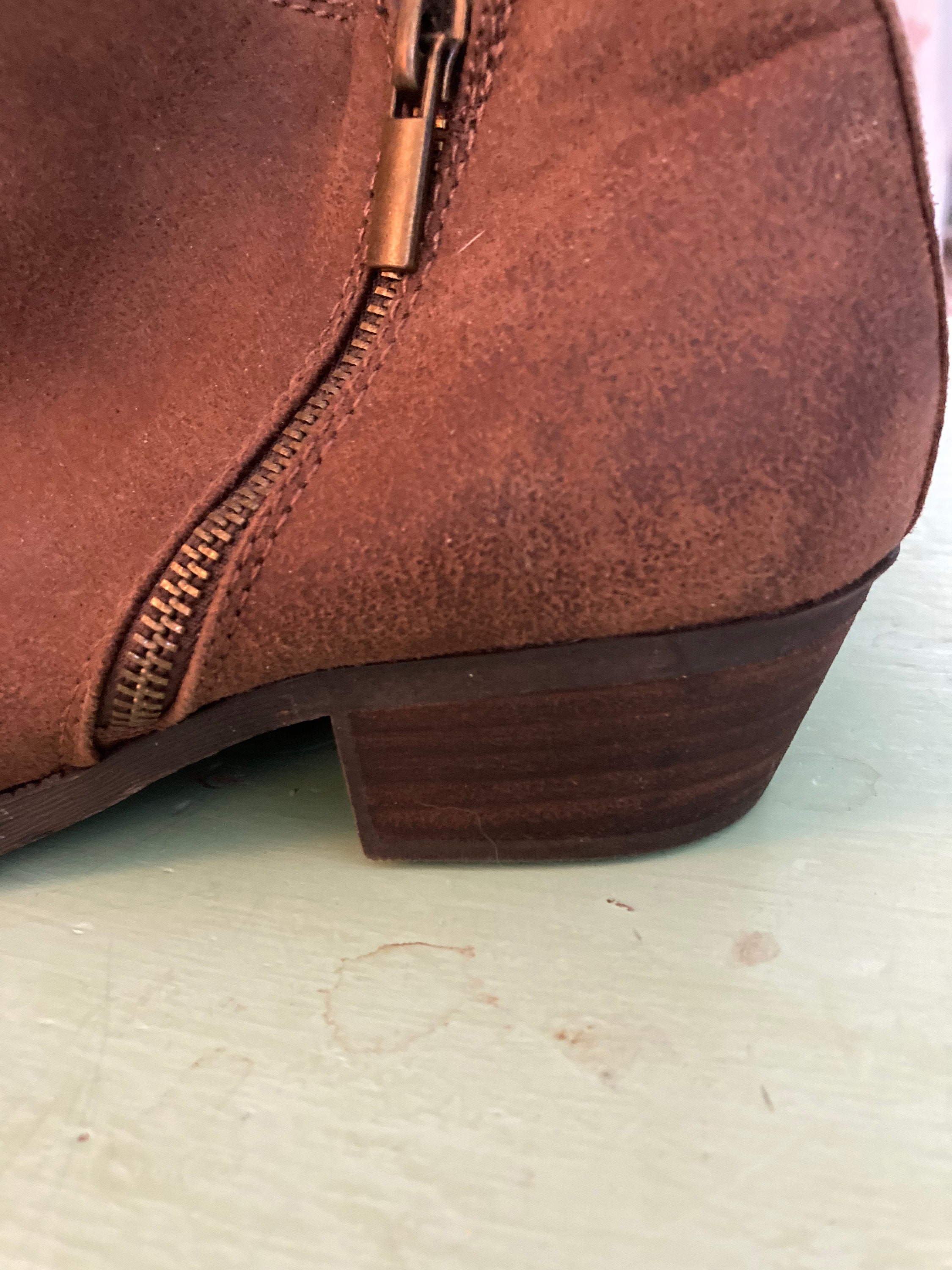 distressed leather ankle boots