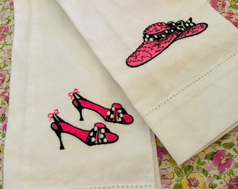 Set of Fun Embroidered Hand Towels