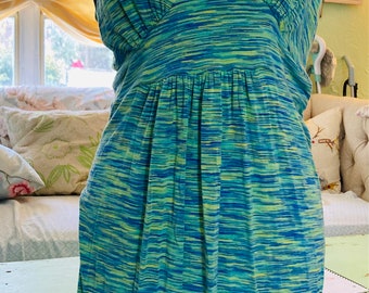 OMBRE blue green MAXI DRESS