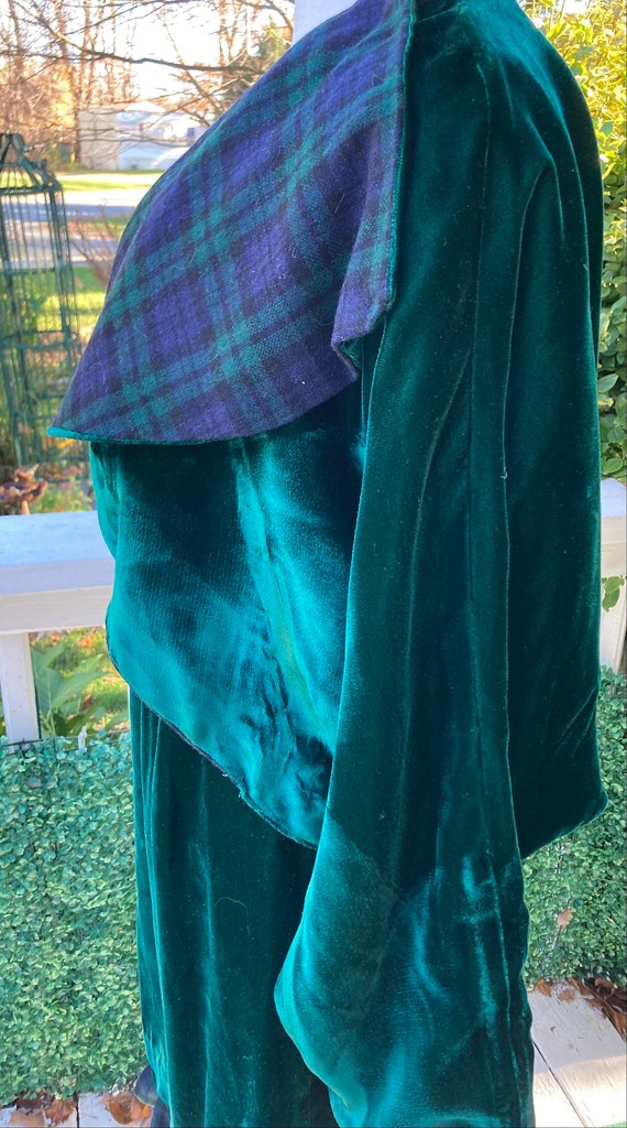 Refashioned 90's Green Velvet fitted Dress with B… - image 10