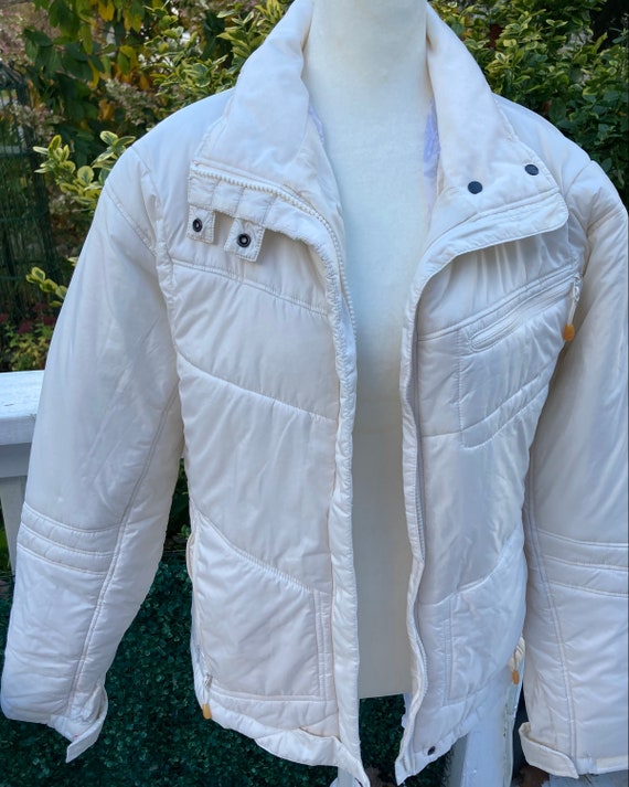 COLUMBIA TITANIUM Cream Short Puffer Coat Sz.l Etsy
