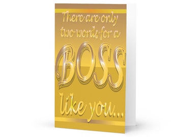 Two Words For A Boss Like You Job Quit Satire Greeting Card