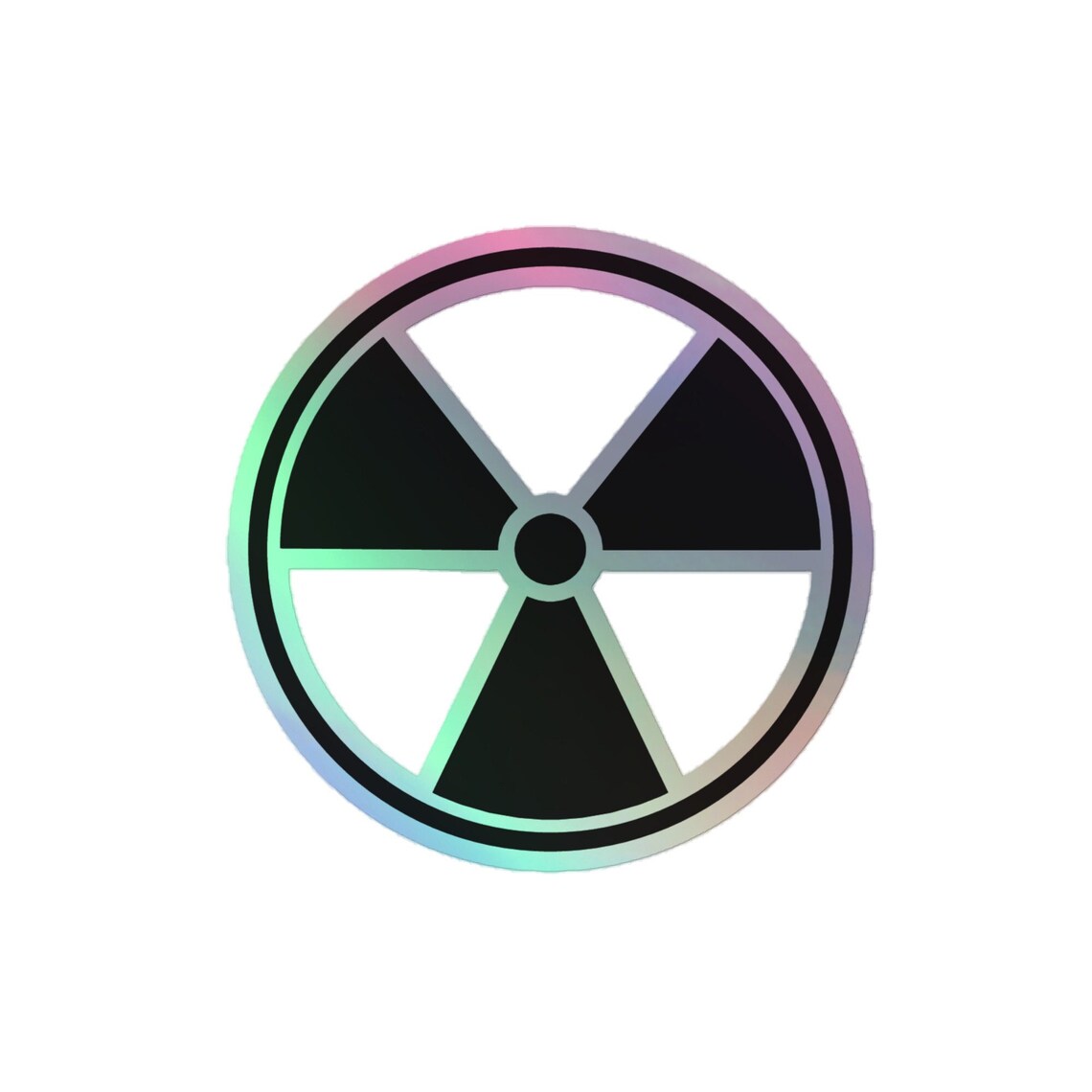 Radiation Warning Trefoil Holographic Sticker by Enemy Empire Art