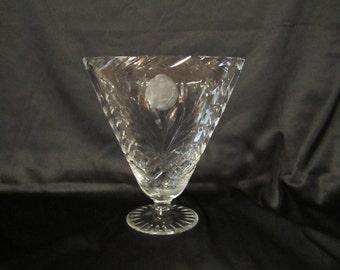 Awesome Cut Crystal Fan Shape Vase