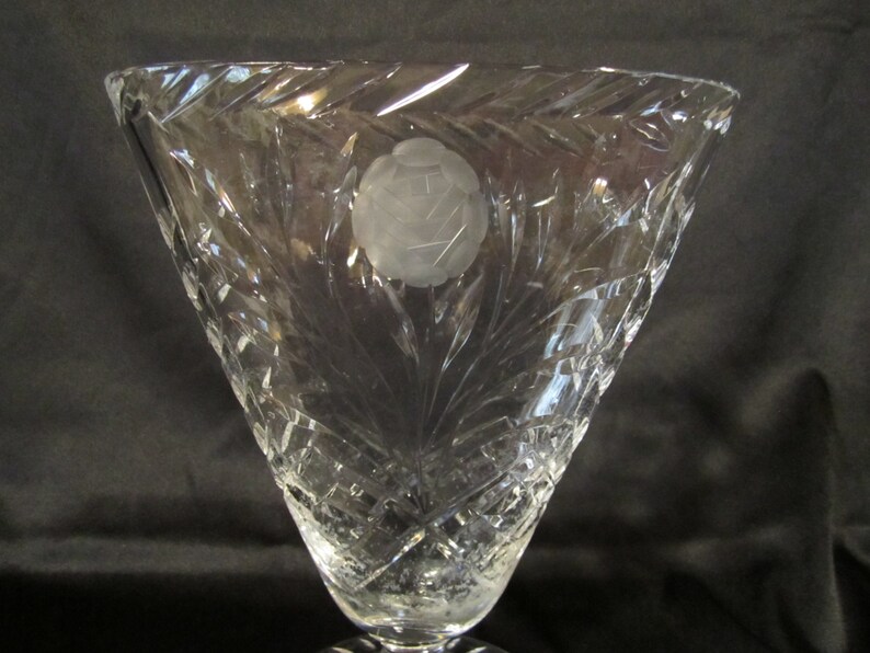 Awesome Cut Crystal Fan Shape Vase Etsy