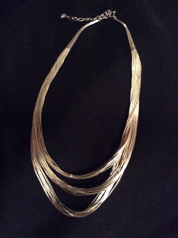 Liquid Silver 30 Strand Necklace