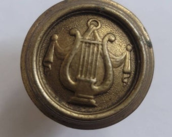 1 Antique Vintage Brass Metal Victorian Knob Drawer pull  handle