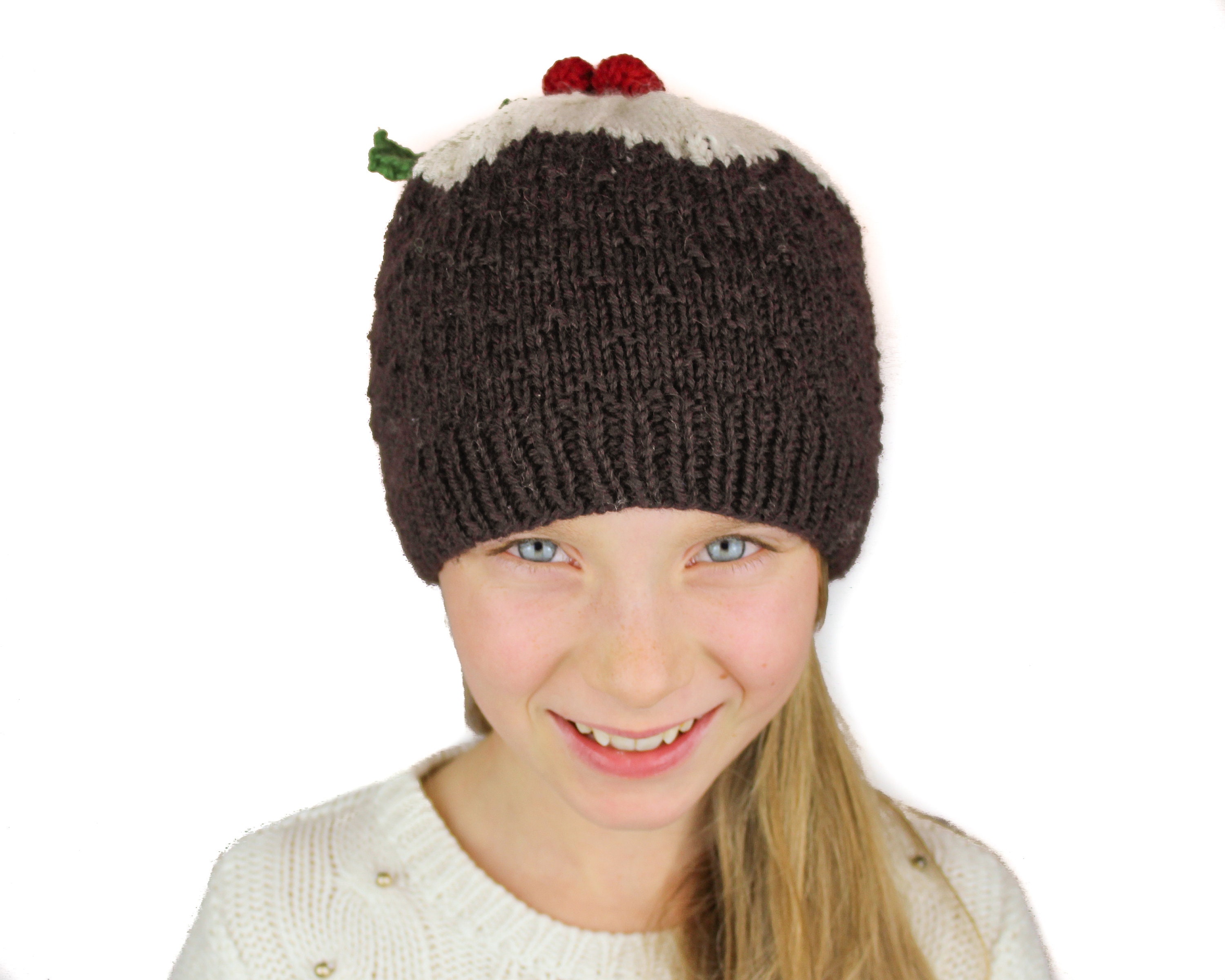 Christmas Pudding Hat KNITTING PATTERN UK Terms Toddler, Child Adult