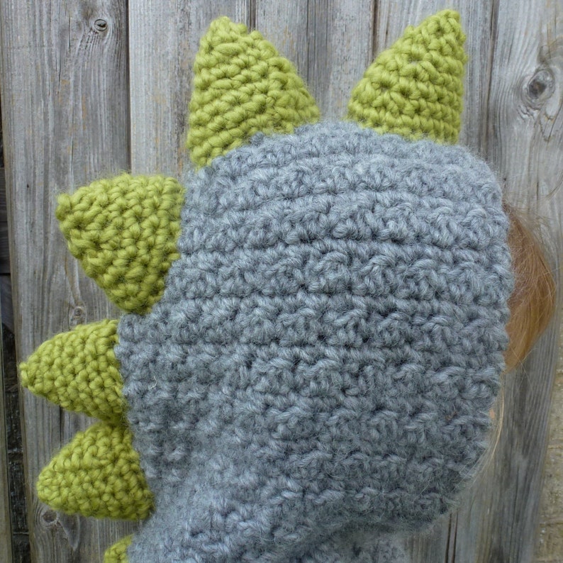 Crochet Pattern US Dinosaur Hood. Sizes baby, children, adult. Chunky yarn. Quick Easy. Helpful detailed pattern. INSTANT DOWNLOAD image 4